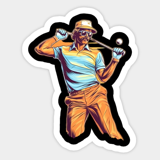 Retro Golfer Sticker by Hollywood Tees